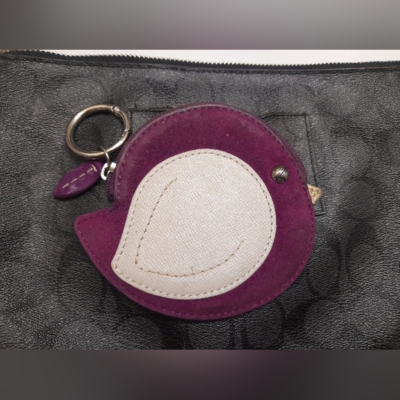 Coach Tweety Bird Suede Leather Patent Coin Purse Zip Pouch Y2K - Picture 1 of 14